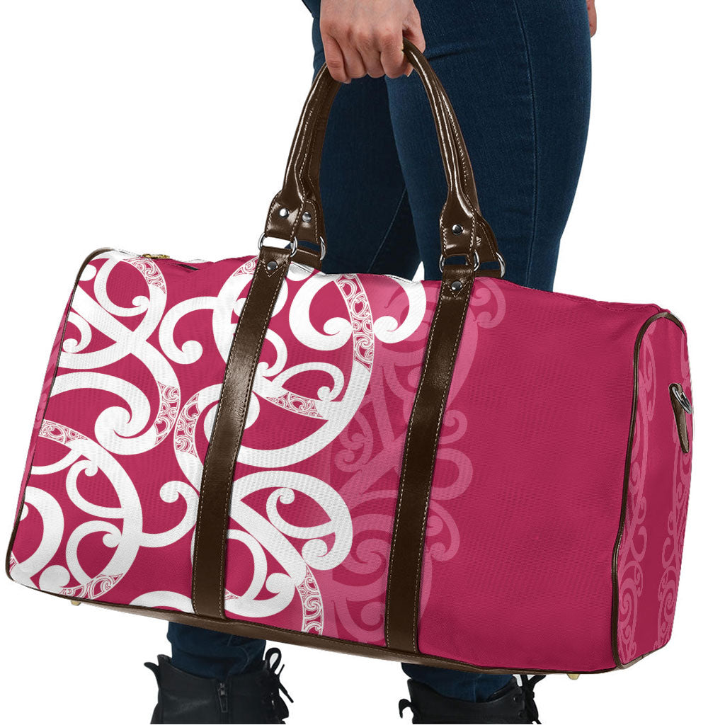 Breast Cancer Pink October Maori Travel Bag Koru Kowhaiwhai