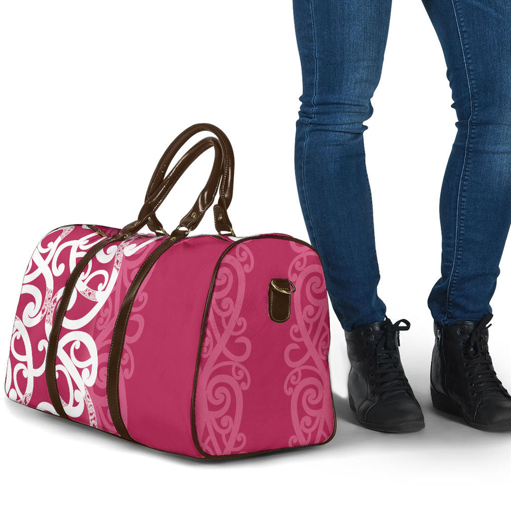 Breast Cancer Pink October Maori Travel Bag Koru Kowhaiwhai
