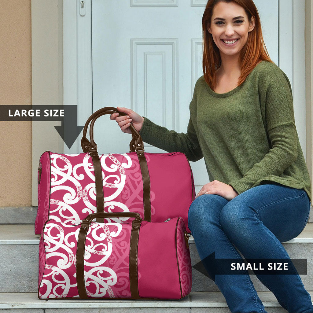 Breast Cancer Pink October Maori Travel Bag Koru Kowhaiwhai