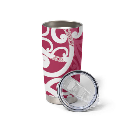 Breast Cancer Pink October Maori Tumbler Cup Koru Kowhaiwhai