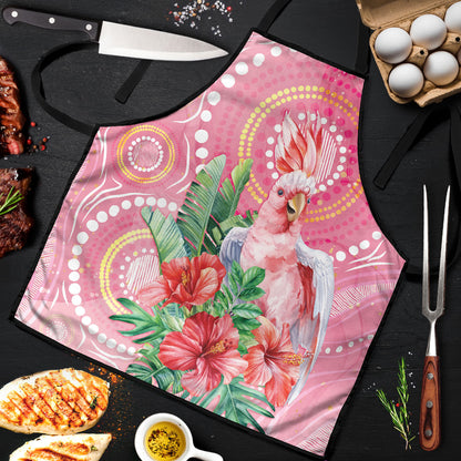Breast Cancer Pink Cockatoo Apron Indigenous Australia Watercolor Glaze
