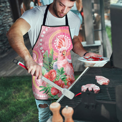 Breast Cancer Pink Cockatoo Apron Indigenous Australia Watercolor Glaze