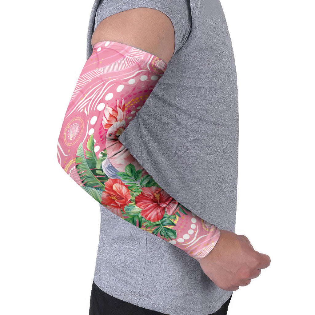 Breast Cancer Pink Cockatoo Arm Sleeves Indigenous Australia Watercolor Glaze