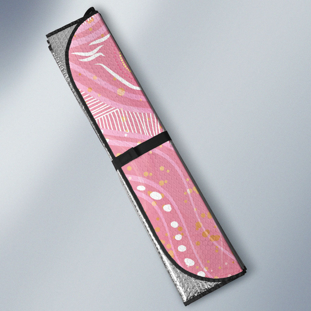 Breast Cancer Pink Cockatoo Auto Sun Shade Indigenous Australia Watercolor Glaze