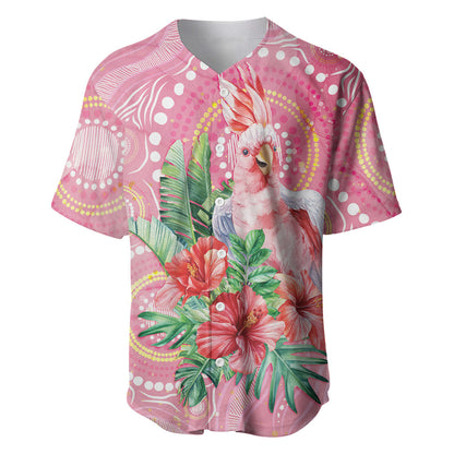 Breast Cancer Pink Cockatoo Baseball Jersey Indigenous Australia Watercolor Glaze