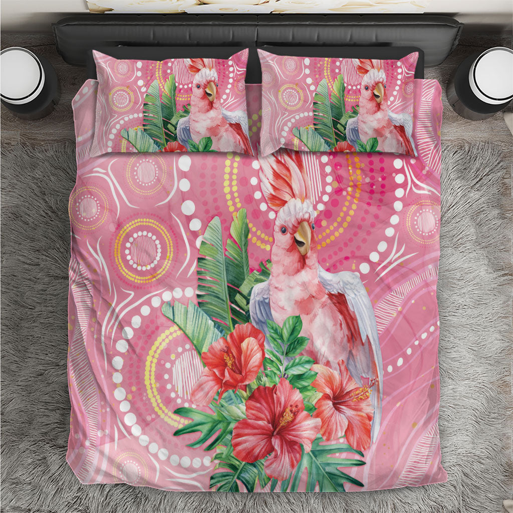 Breast Cancer Pink Cockatoo Bedding Set Indigenous Australia Watercolor Glaze