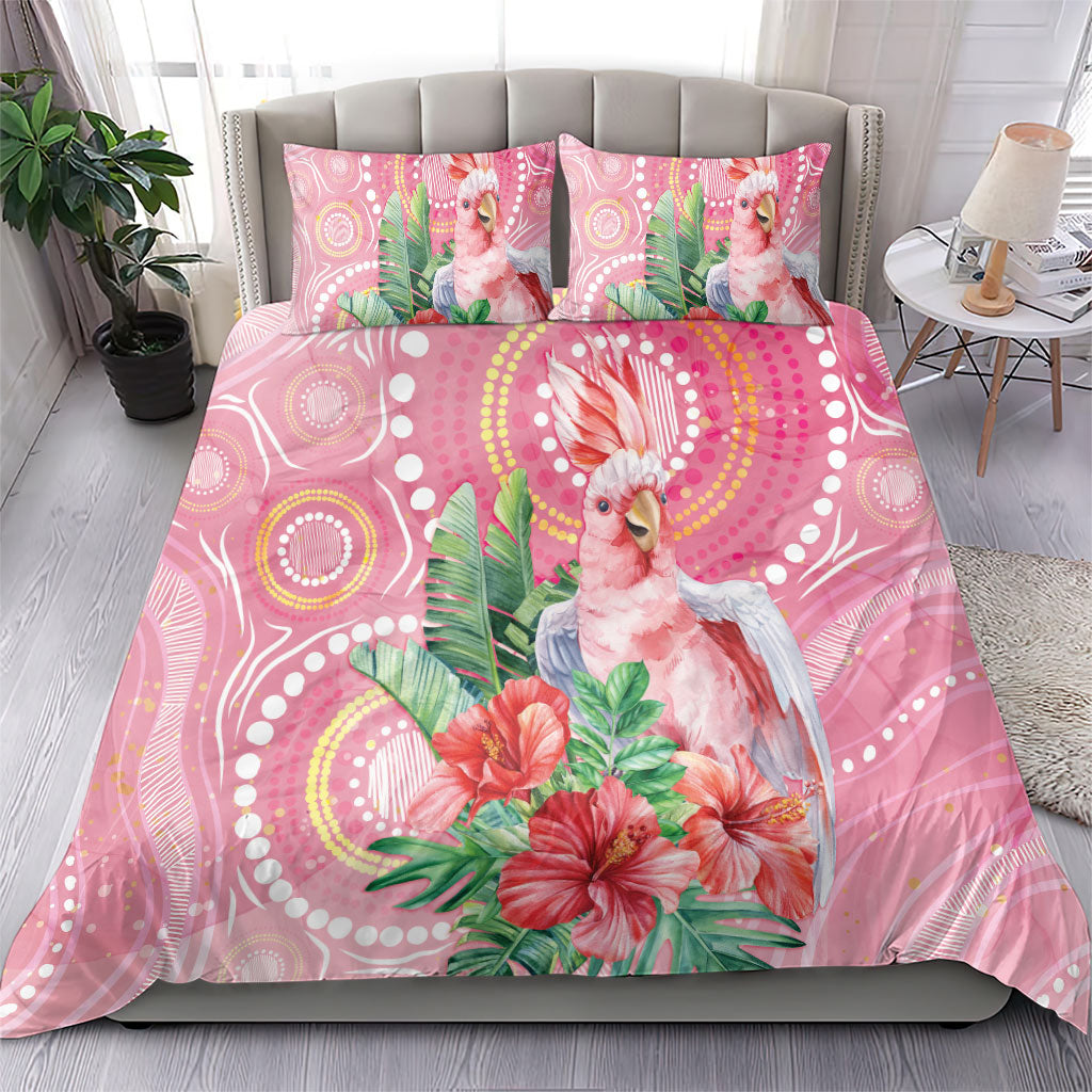 Breast Cancer Pink Cockatoo Bedding Set Indigenous Australia Watercolor Glaze