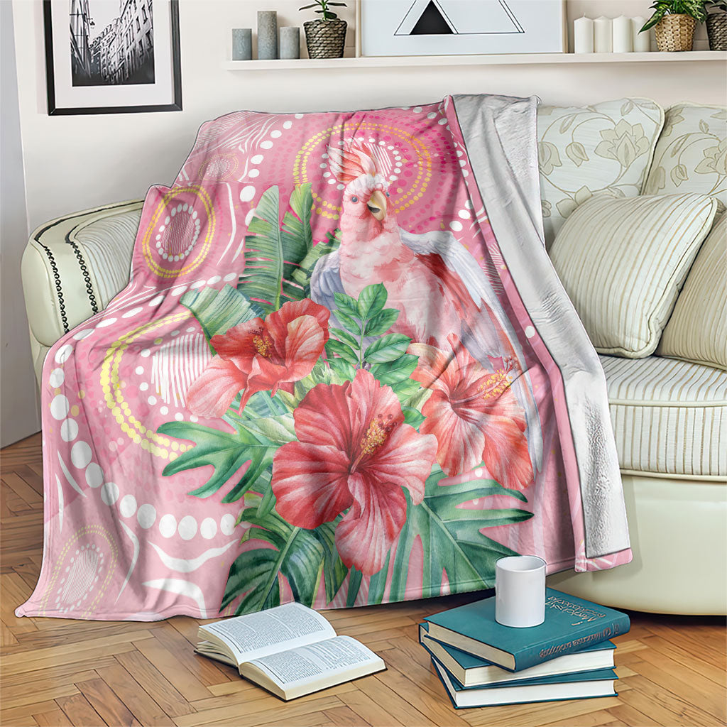 Breast Cancer Pink Cockatoo Blanket Indigenous Australia Watercolor Glaze