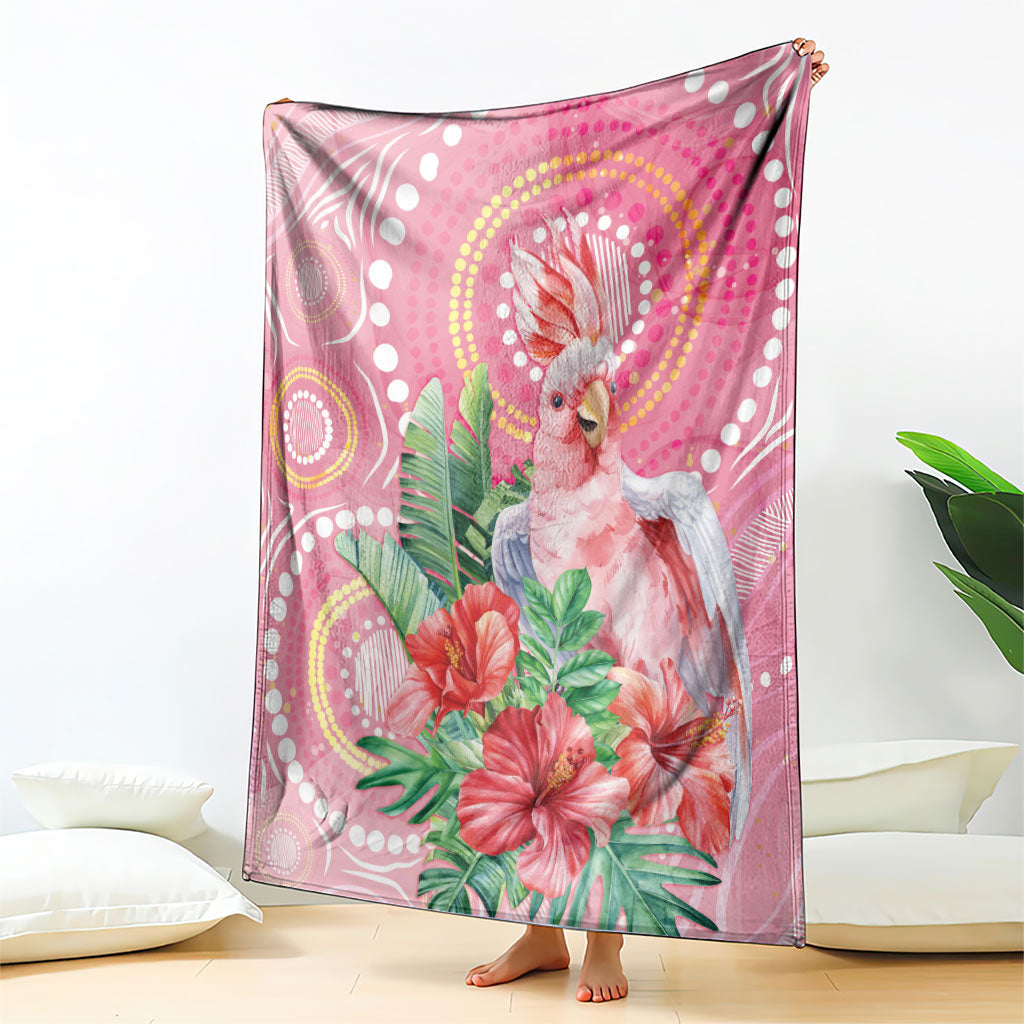 Breast Cancer Pink Cockatoo Blanket Indigenous Australia Watercolor Glaze