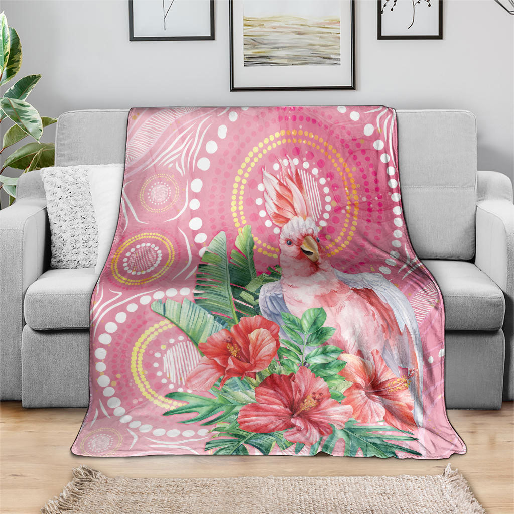 Breast Cancer Pink Cockatoo Blanket Indigenous Australia Watercolor Glaze