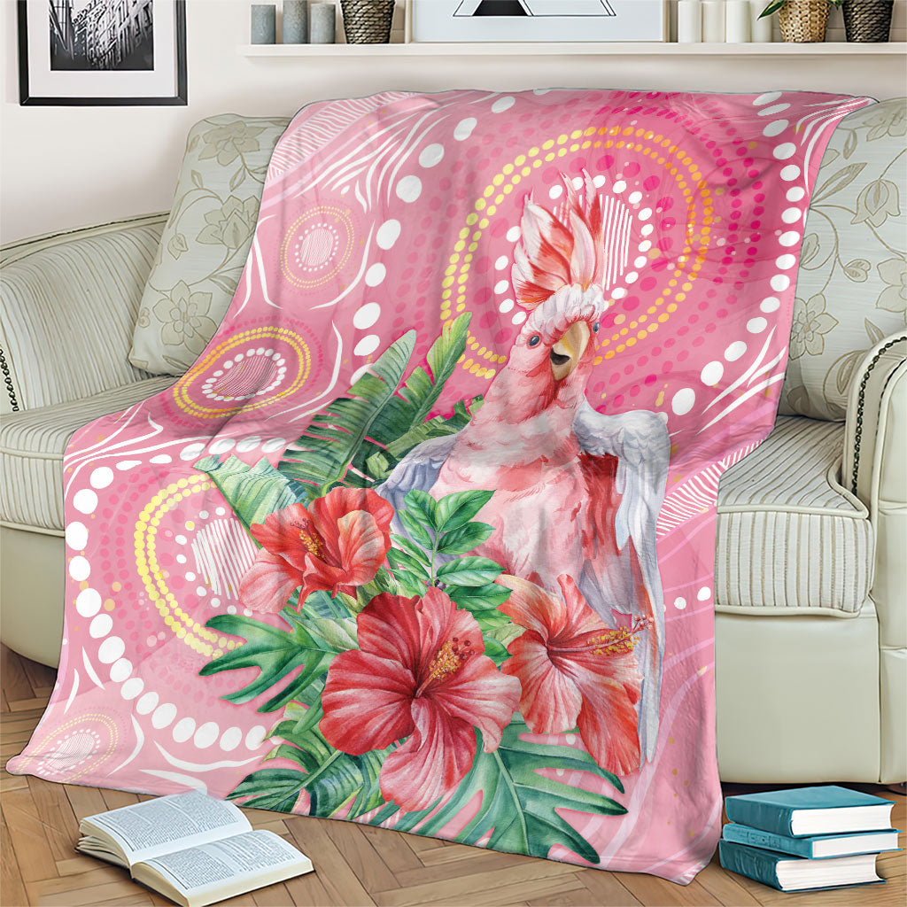 Breast Cancer Pink Cockatoo Blanket Indigenous Australia Watercolor Glaze
