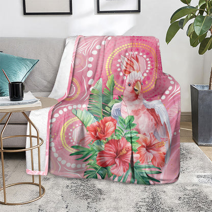 Breast Cancer Pink Cockatoo Blanket Indigenous Australia Watercolor Glaze