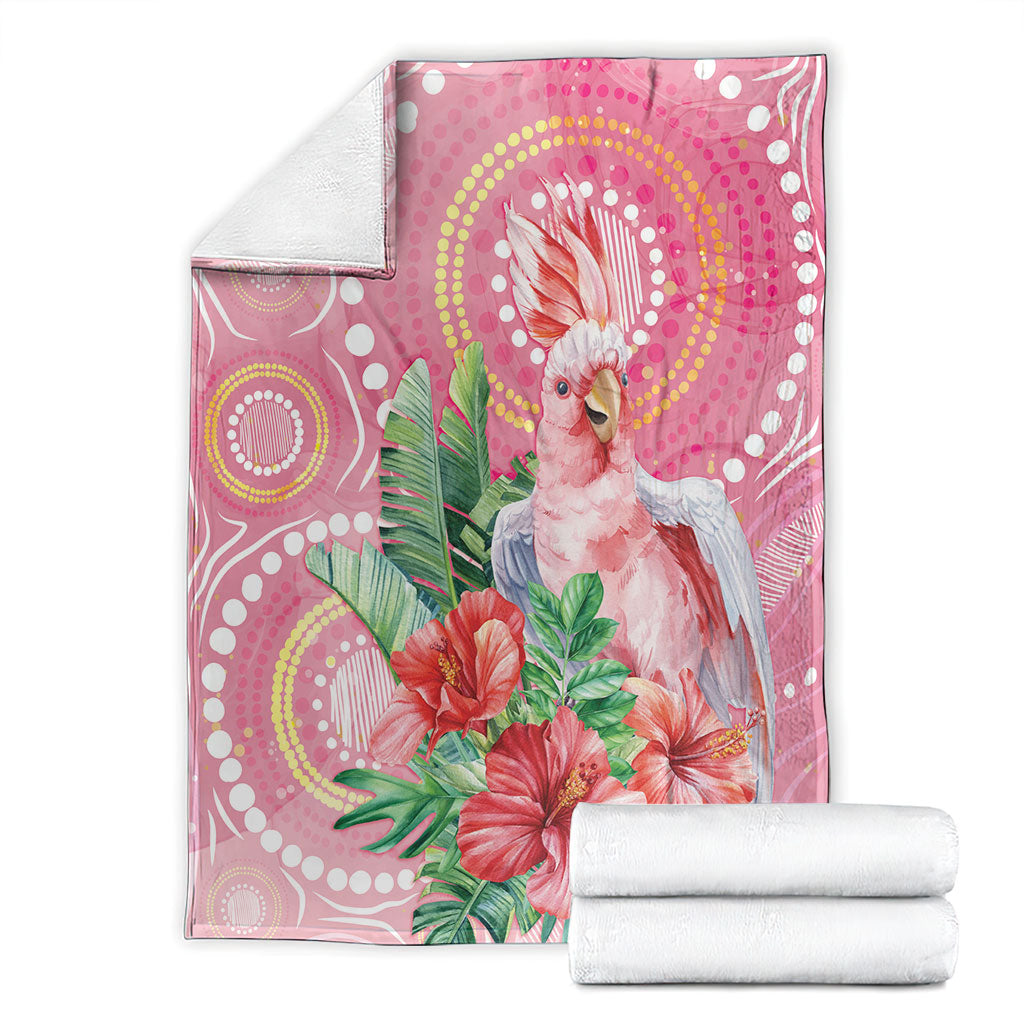 Breast Cancer Pink Cockatoo Blanket Indigenous Australia Watercolor Glaze