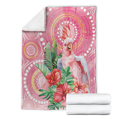 Breast Cancer Pink Cockatoo Blanket Indigenous Australia Watercolor Glaze