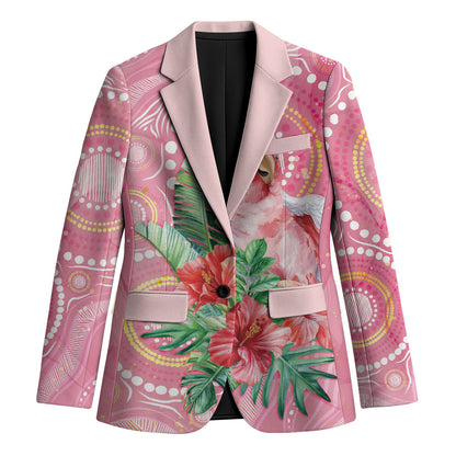 Breast Cancer Pink Cockatoo Blazer Indigenous Australia Watercolor Glaze