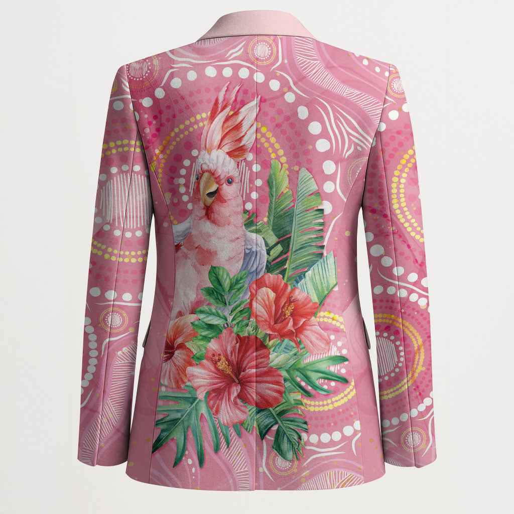 Breast Cancer Pink Cockatoo Blazer Indigenous Australia Watercolor Glaze