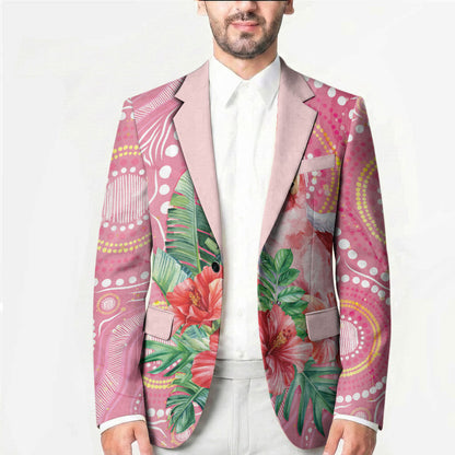 Breast Cancer Pink Cockatoo Blazer Indigenous Australia Watercolor Glaze