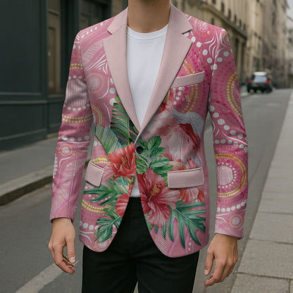 Breast Cancer Pink Cockatoo Blazer Indigenous Australia Watercolor Glaze
