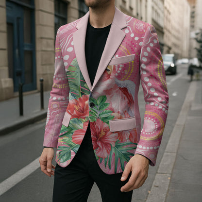 Breast Cancer Pink Cockatoo Blazer Indigenous Australia Watercolor Glaze