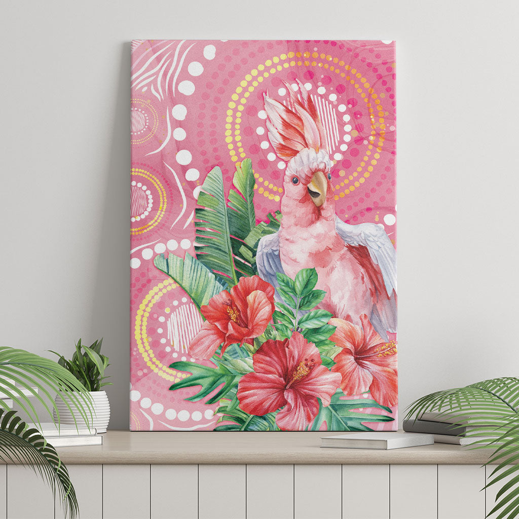 Breast Cancer Pink Cockatoo Canvas Wall Art Indigenous Australia Watercolor Glaze