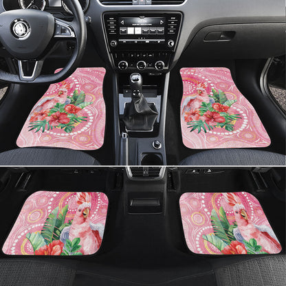 Breast Cancer Pink Cockatoo Car Mats Indigenous Australia Watercolor Glaze