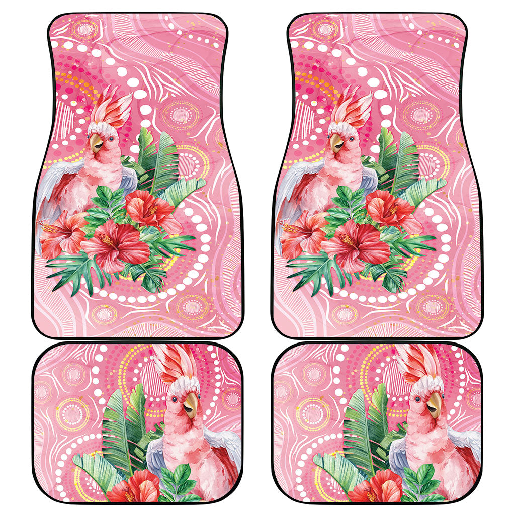 Breast Cancer Pink Cockatoo Car Mats Indigenous Australia Watercolor Glaze