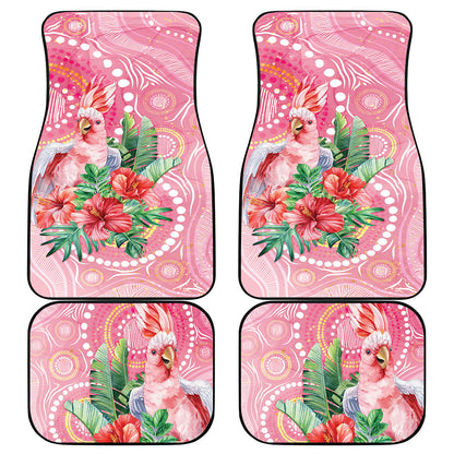 Breast Cancer Pink Cockatoo Car Mats Indigenous Australia Watercolor Glaze