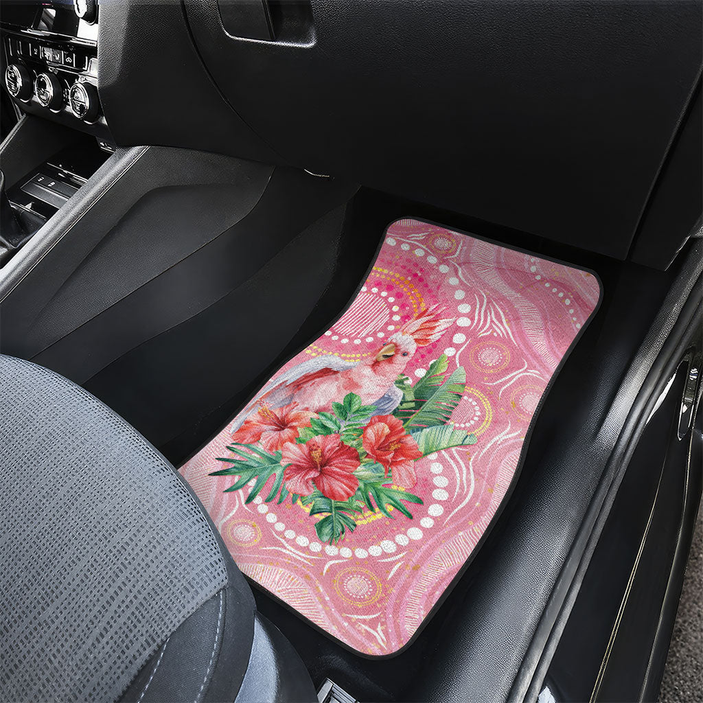 Breast Cancer Pink Cockatoo Car Mats Indigenous Australia Watercolor Glaze
