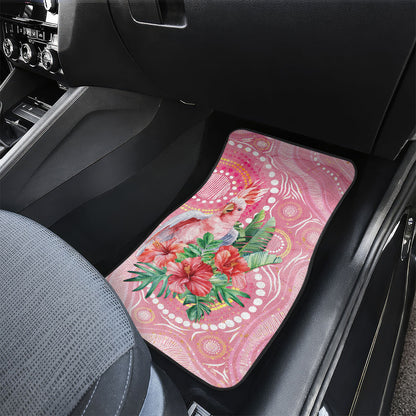 Breast Cancer Pink Cockatoo Car Mats Indigenous Australia Watercolor Glaze