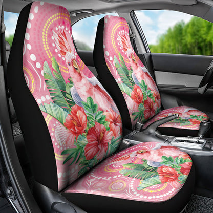 Breast Cancer Pink Cockatoo Car Seat Cover Indigenous Australia Watercolor Glaze