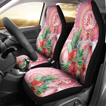 Breast Cancer Pink Cockatoo Car Seat Cover Indigenous Australia Watercolor Glaze