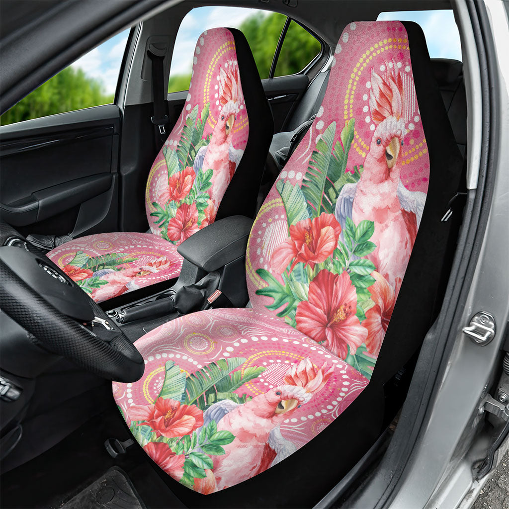 Breast Cancer Pink Cockatoo Car Seat Cover Indigenous Australia Watercolor Glaze