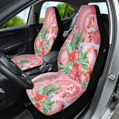 Breast Cancer Pink Cockatoo Car Seat Cover Indigenous Australia Watercolor Glaze