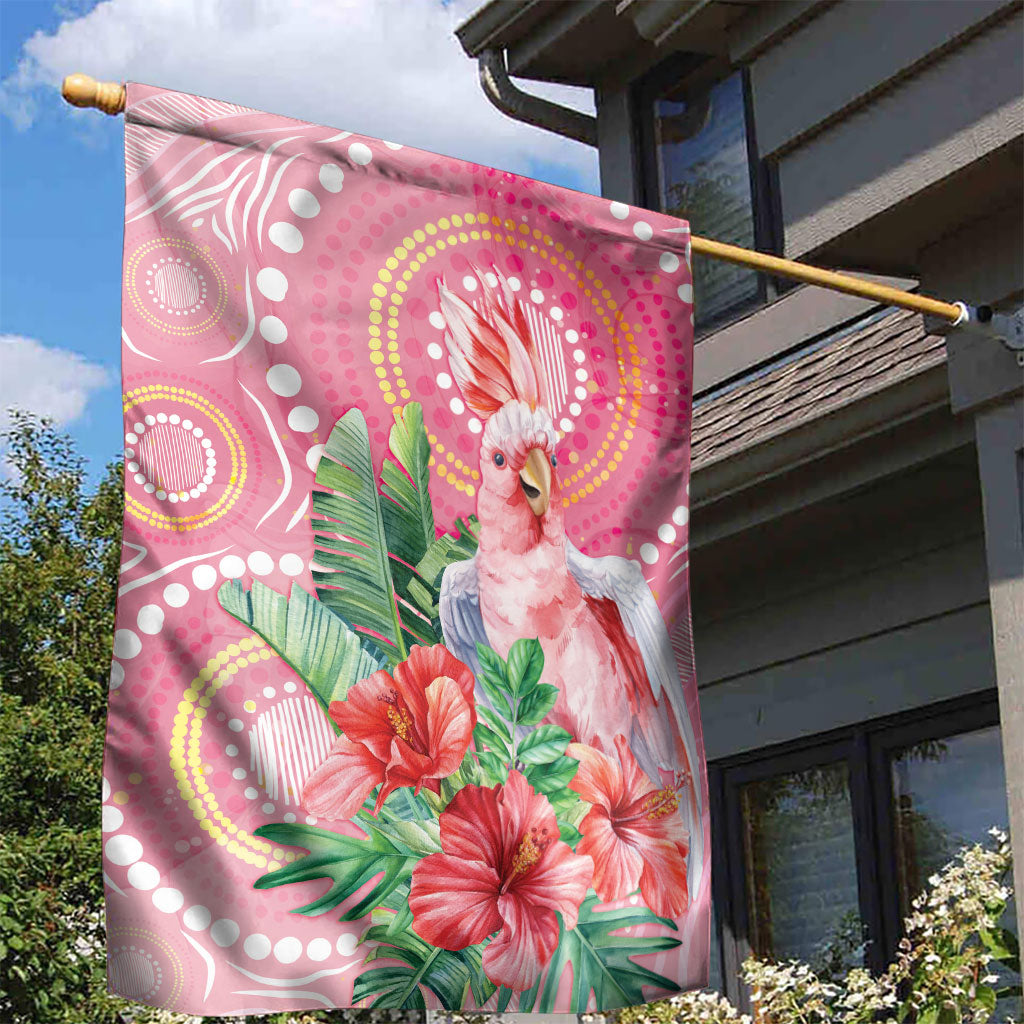 Breast Cancer Pink Cockatoo Garden Flag Indigenous Australia Watercolor Glaze