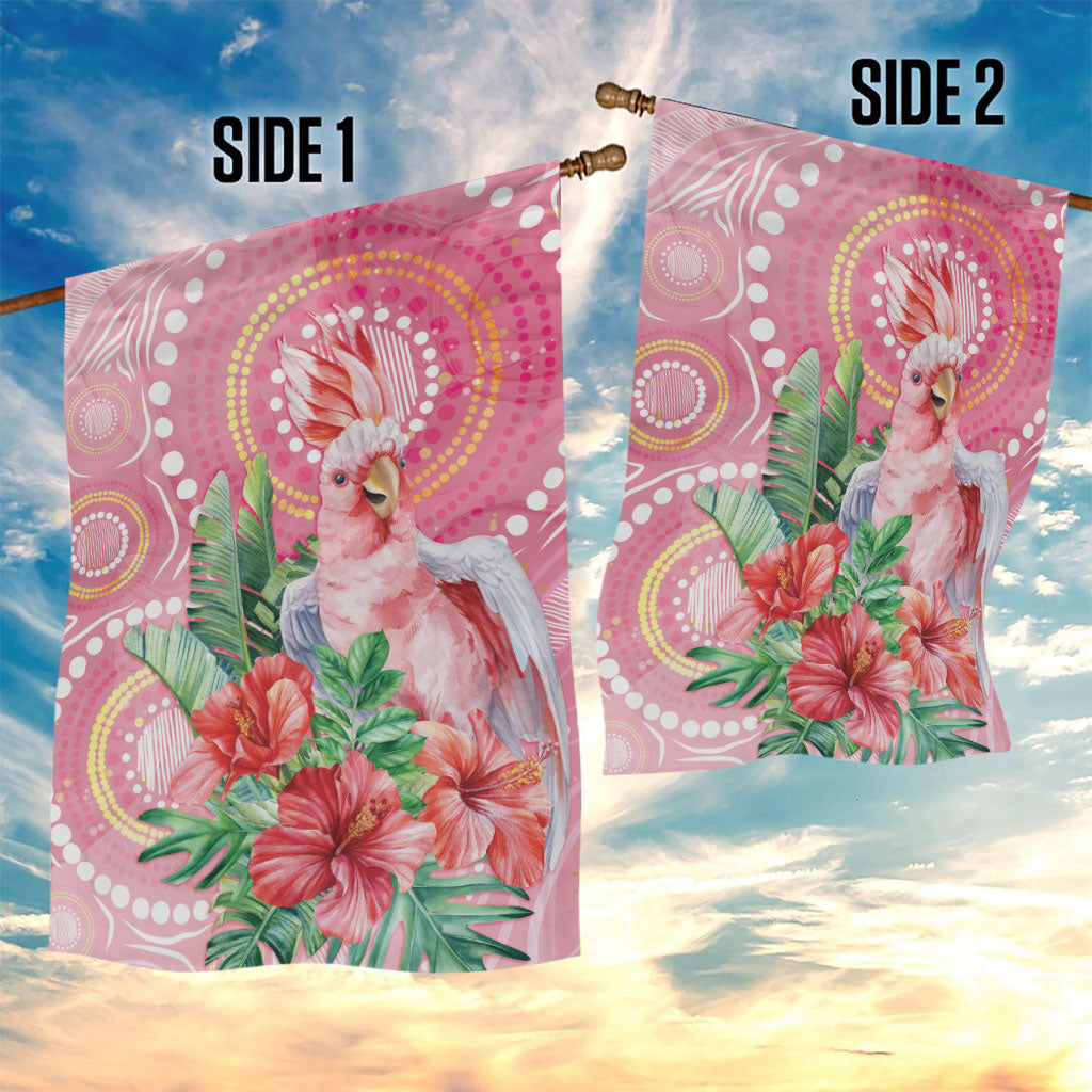 Breast Cancer Pink Cockatoo Garden Flag Indigenous Australia Watercolor Glaze