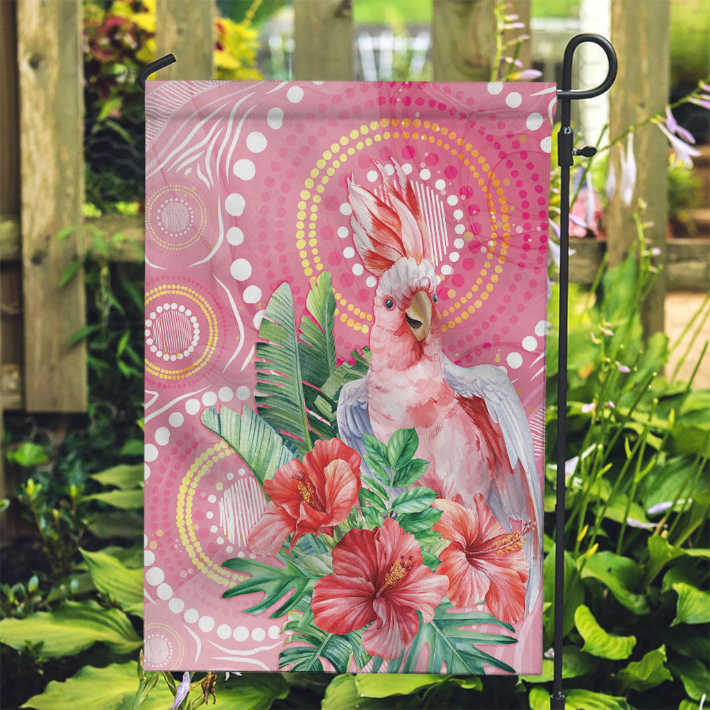Breast Cancer Pink Cockatoo Garden Flag Indigenous Australia Watercolor Glaze