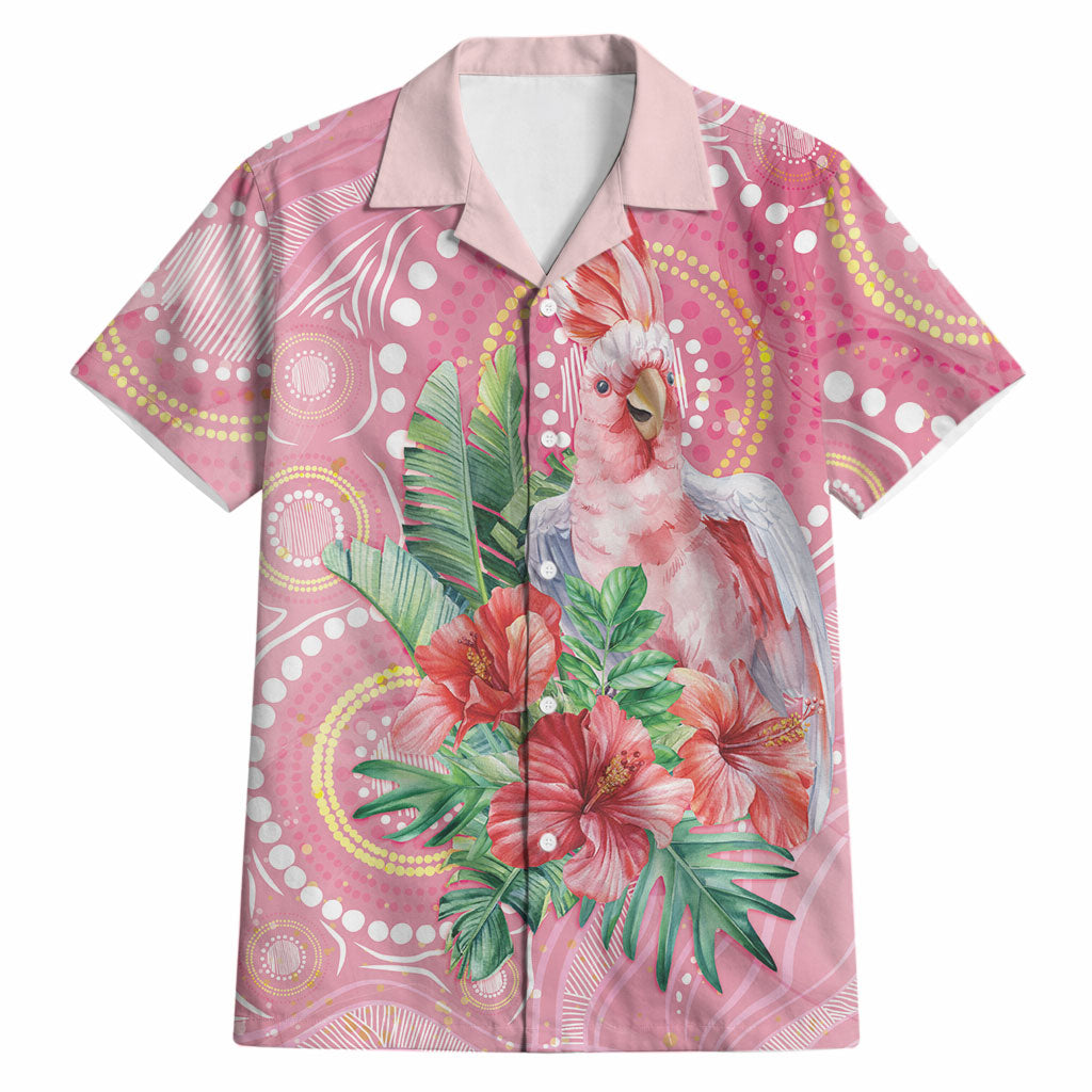 Breast Cancer Pink Cockatoo Hawaiian Shirt Indigenous Australia Watercolor Glaze