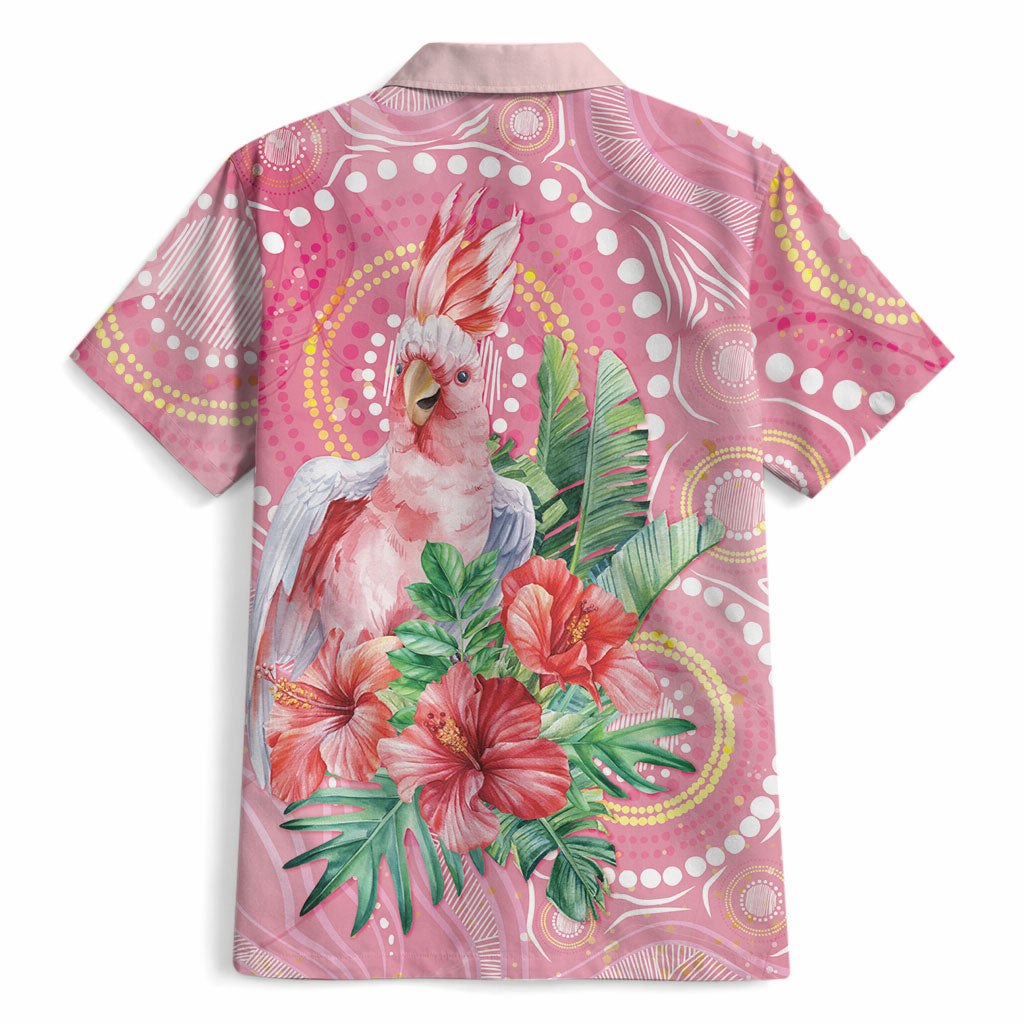 Breast Cancer Pink Cockatoo Hawaiian Shirt Indigenous Australia Watercolor Glaze