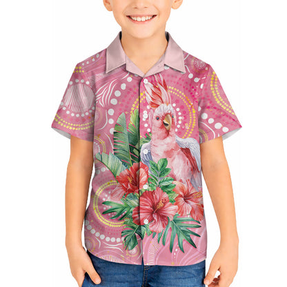 Breast Cancer Pink Cockatoo Hawaiian Shirt Indigenous Australia Watercolor Glaze
