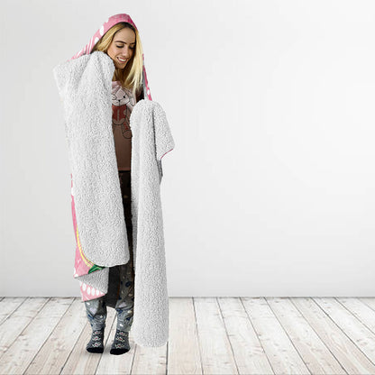 Breast Cancer Pink Cockatoo Hooded Blanket Indigenous Australia Watercolor Glaze