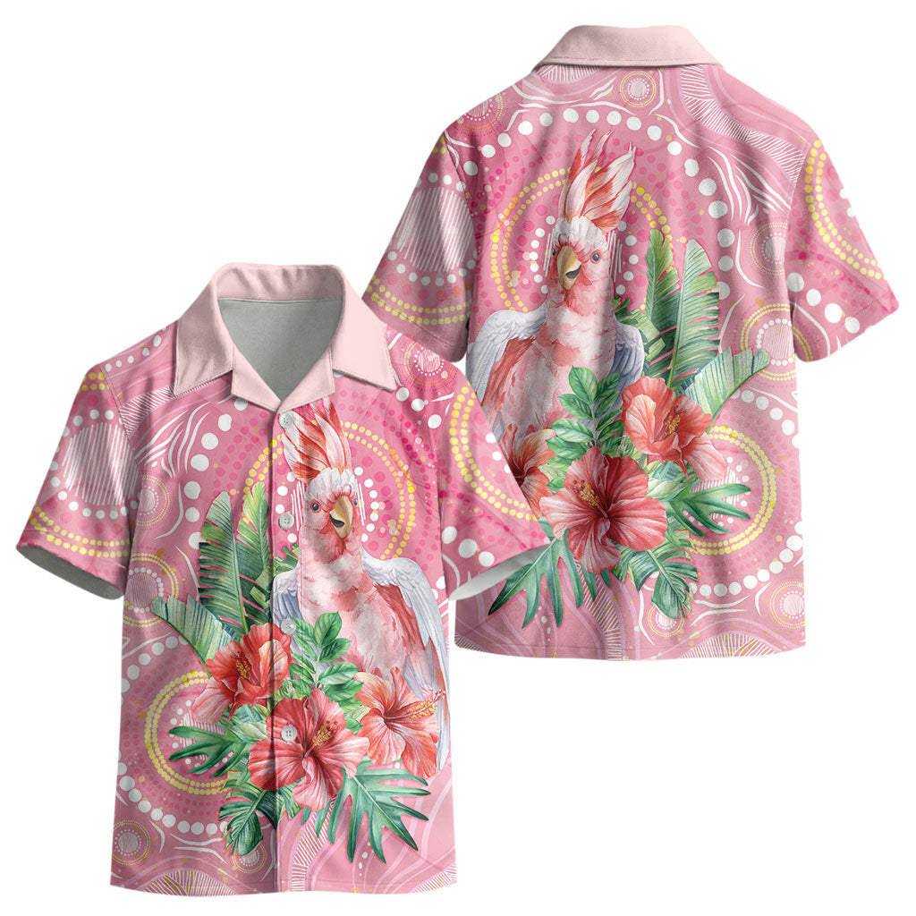 Breast Cancer Pink Cockatoo Kid Hawaiian Shirt Indigenous Australia Watercolor Glaze