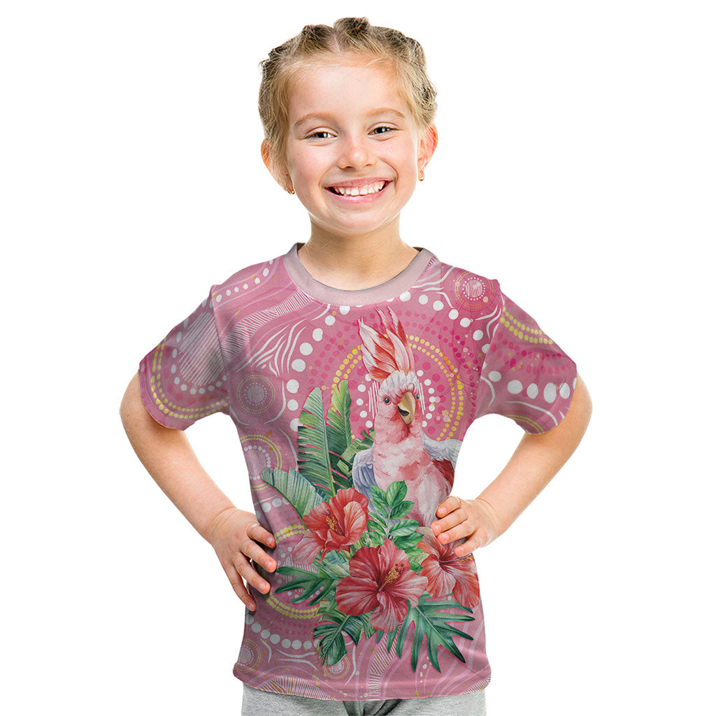Breast Cancer Pink Cockatoo Kid T Shirt Indigenous Australia Watercolor Glaze