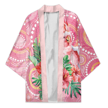 Breast Cancer Pink Cockatoo Kimono Indigenous Australia Watercolor Glaze