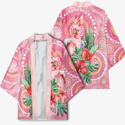 Breast Cancer Pink Cockatoo Kimono Indigenous Australia Watercolor Glaze