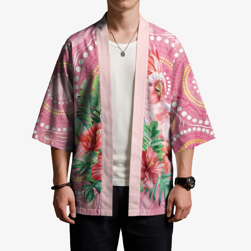 Breast Cancer Pink Cockatoo Kimono Indigenous Australia Watercolor Glaze