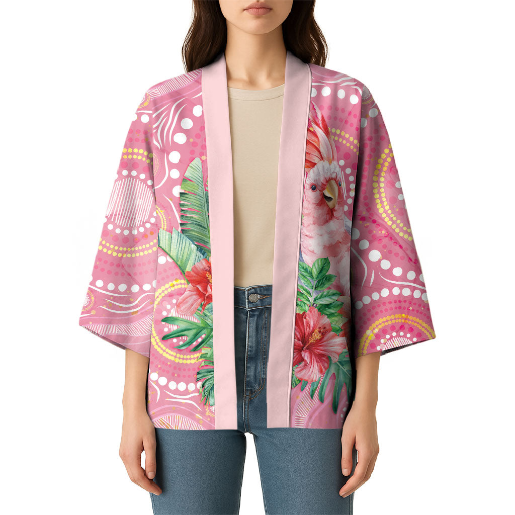 Breast Cancer Pink Cockatoo Kimono Indigenous Australia Watercolor Glaze