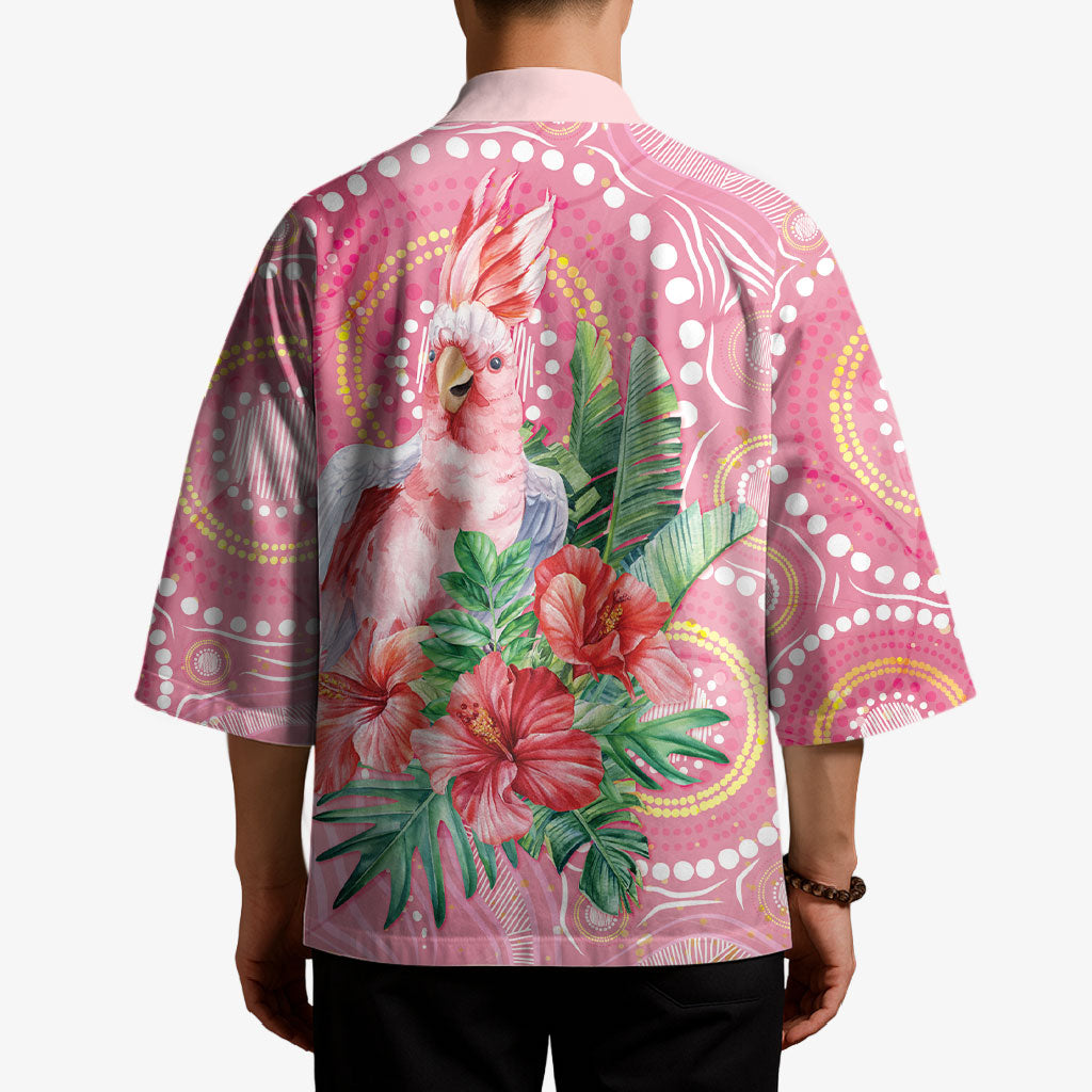 Breast Cancer Pink Cockatoo Kimono Indigenous Australia Watercolor Glaze