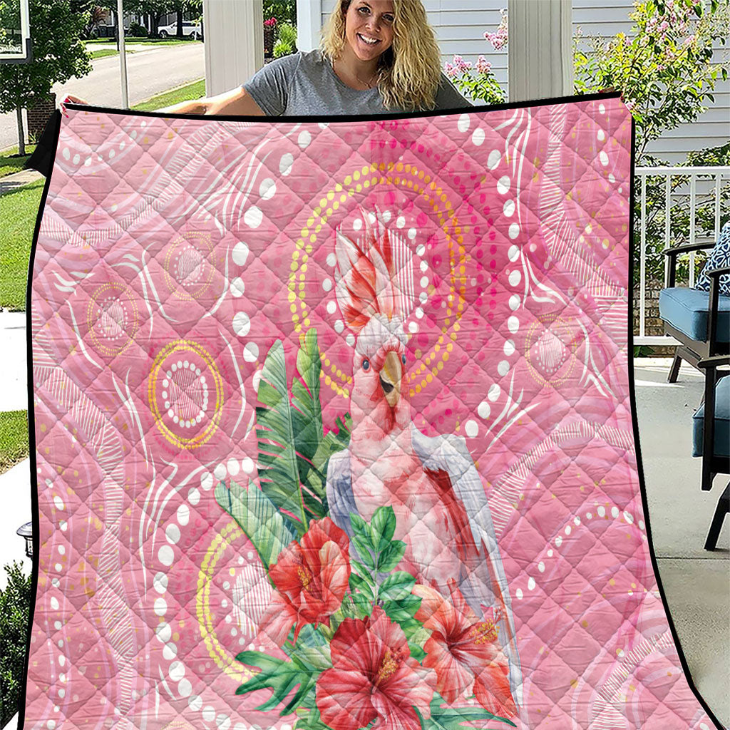 Breast Cancer Pink Cockatoo Quilt Indigenous Australia Watercolor Glaze