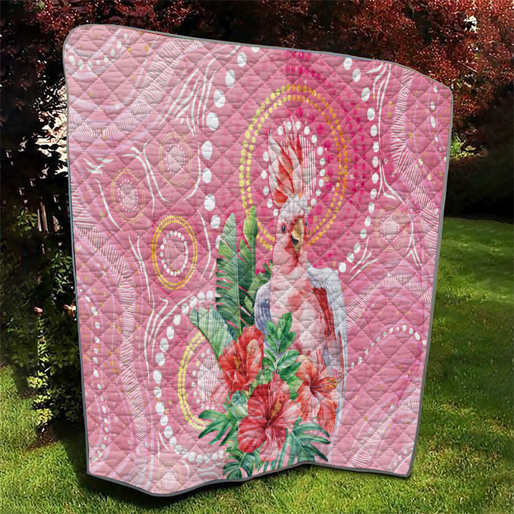 Breast Cancer Pink Cockatoo Quilt Indigenous Australia Watercolor Glaze