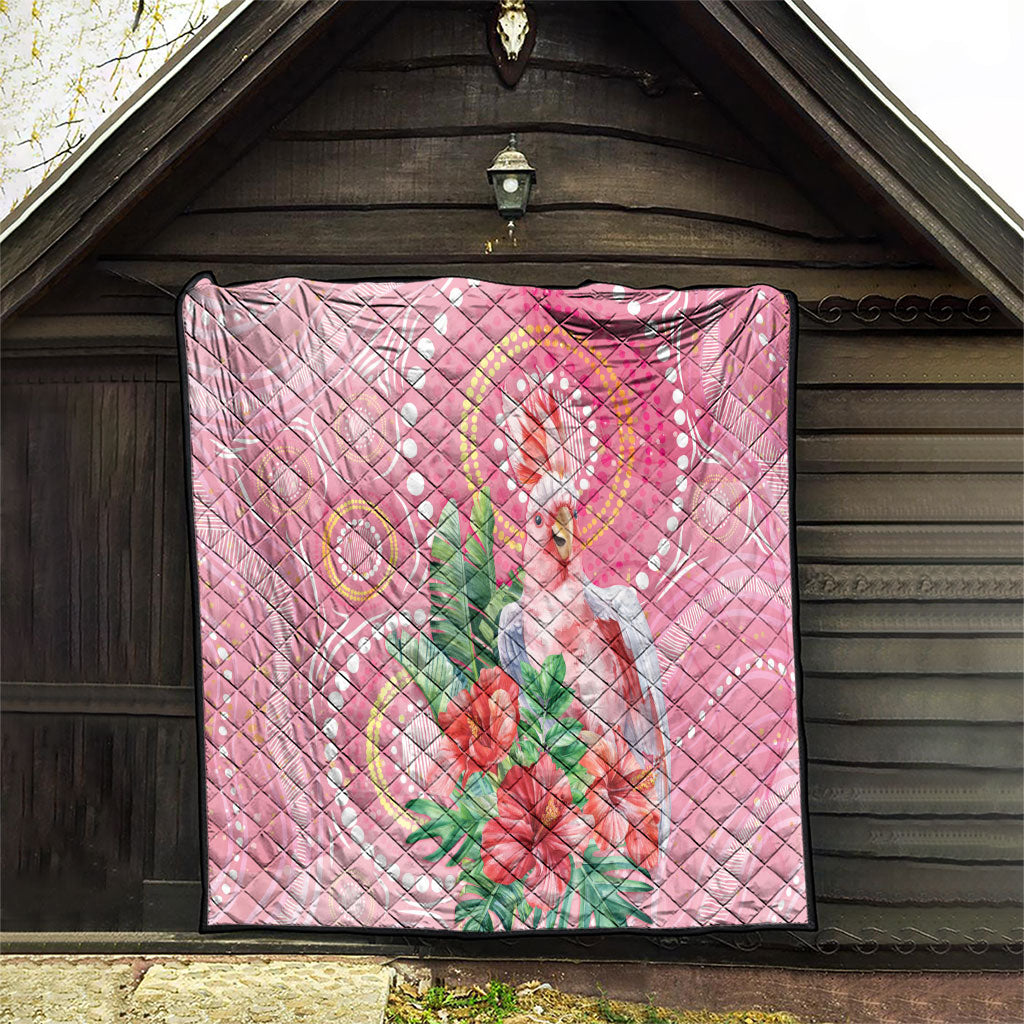 Breast Cancer Pink Cockatoo Quilt Indigenous Australia Watercolor Glaze